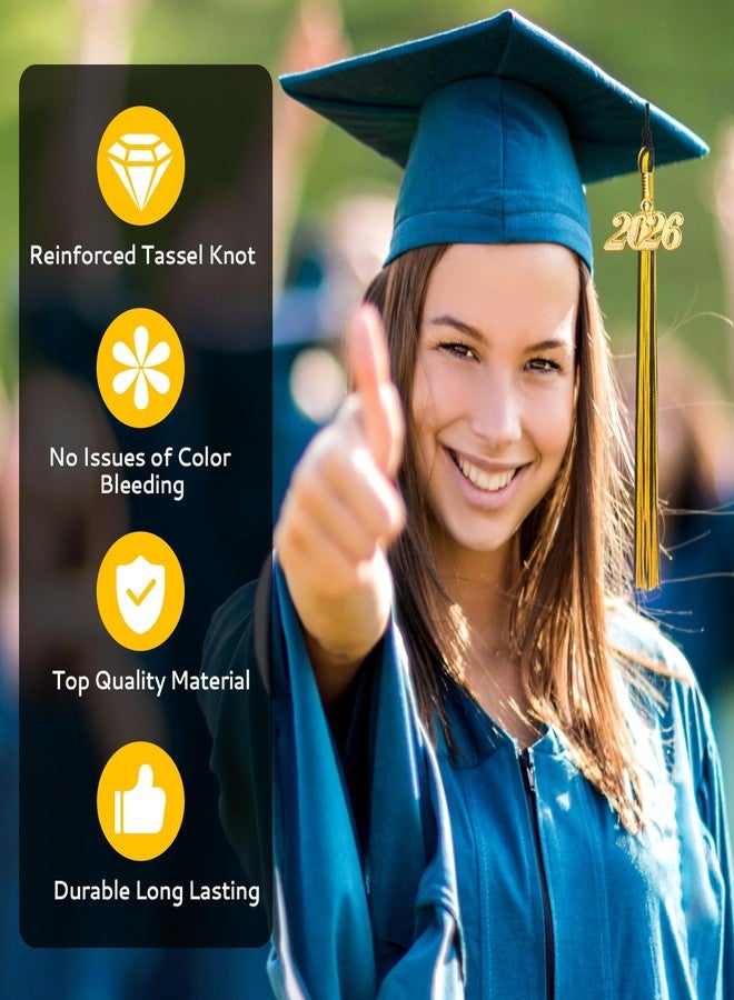 Nelisylux 2026 Tassel Graduation, Black and Gold Graduation Tassel, 2026 Tassel Charms for Graduations Cap Decorations, Tassels Memorial Grad Cords for College High School Graduate Hat Ceremonies Accessories - Image 3